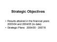 Strategic Objectives PowerPoint PPT Presentation