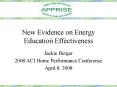 New Evidence on Energy Education Effectiveness PowerPoint PPT Presentation
