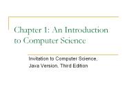 Chapter 1: An Introduction to Computer Science