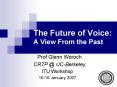 The Future of Voice: A View From the Past PowerPoint PPT Presentation