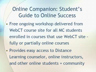 Online Companion: Student