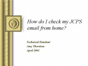 How do I check my JCPS email from home?