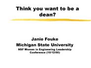 Think you want to be a dean?