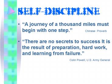 SELFDISCIPLINE