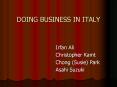DOING BUSINESS IN ITALY PowerPoint PPT Presentation