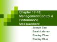 Chapter 1718: Management Control PowerPoint PPT Presentation