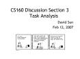 CS160 Discussion Section 3 Task Analysis PowerPoint PPT Presentation
