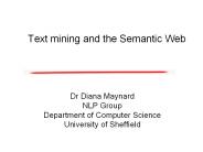 Text mining and the Semantic Web