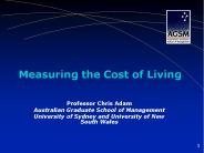 Measuring the Cost of Living