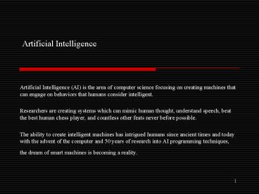 Artificial Intelligence