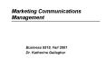 Marketing Communications Management PowerPoint PPT Presentation