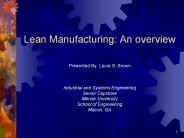 Lean Manufacturing: An overview