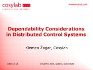 Dependability Considerations in Distributed Control Systems