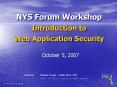 NYS Forum Workshop Introduction to Web Application Security PowerPoint PPT Presentation