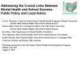 Addressing the Crucial Links Between Mental Health and School Success: Public Policy and Local Action PowerPoint PPT Presentation