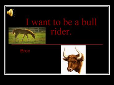 I want to be a bull rider'