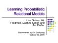 Learning Probabilistic Relational Models PowerPoint PPT Presentation