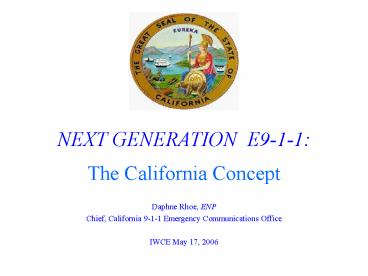 NEXT GENERATION E911: