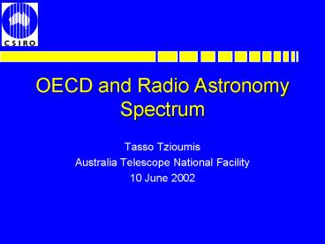 OECD and Radio Astronomy Spectrum