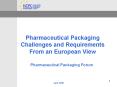 Pharmaceutical Packaging Forum PowerPoint PPT Presentation