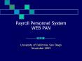 Payroll Personnel System WEB PAN PowerPoint PPT Presentation