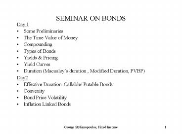 SEMINAR ON BONDS