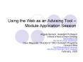 Using the Web as an Advising Tool Module Application Session PowerPoint PPT Presentation