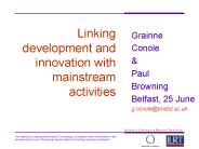 Linking development and innovation with mainstream activities