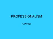 PROFESSIONALISM