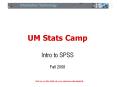 UM Stats Camp PowerPoint PPT Presentation