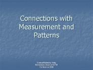 Connections with Measurement and Patterns