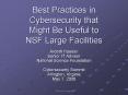 Best Practices in Cybersecurity that Might Be Useful to NSF Large Facilities PowerPoint PPT Presentation