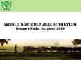 WORLD AGRICULTURAL SITUATION Niagara Falls, October 2009 PowerPoint PPT Presentation