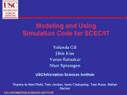 Modeling and Using Simulation Code for SCECIT