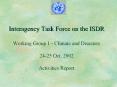 Interagency Task Force on the ISDR Working Group 1 - Climate and Disasters 24-25 Oct. 2002 Activities Report PowerPoint PPT Presentation