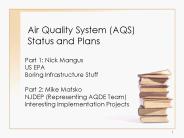 Air Quality System AQS Status and Plans