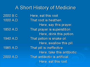 A Short History of Medicine