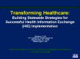 Transforming Healthcare: Building Statewide Strategies for Successful Health Information Exchange HI PowerPoint PPT Presentation