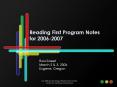 Reading First Program Notes for 2006-2007 PowerPoint PPT Presentation