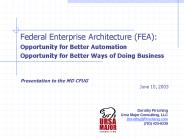 Federal Enterprise Architecture (FEA):
