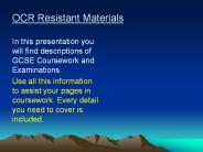 OCR Resistant Materials