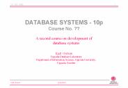 DATABASE SYSTEMS - 10p Course No. ??