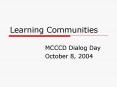 Learning Communities PowerPoint PPT Presentation
