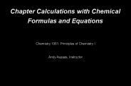 Chapter Calculations with Chemical Formulas and Equations
