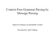 Context-Free Grammar Parsing by Message Passing