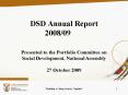 DSD Annual Report 2008/09 PowerPoint PPT Presentation