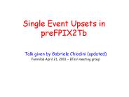 Single Event Upsets in preFPIX2Tb