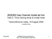 IEEE802'3aq Channel model ad hoc Task 2: Timevarying study