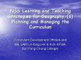NSS Learning and Teaching Strategies for Geography1 Planning and Managing the Curriculum PowerPoint PPT Presentation
