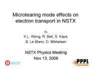 Microtearing mode effects on electron transport in NSTX